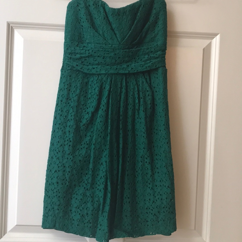 Dark Forrest green tube top dress